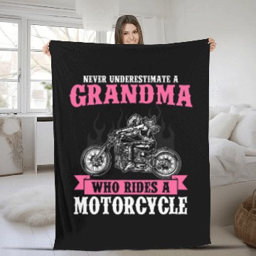 Discover Motorcycle Riding Grandma Who Rides Motorcycle Baseball Tees Fleece Blankets