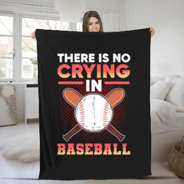 Discover There Is No Crying In Baseball Softball Lover Mom and Dad Fleece Blankets