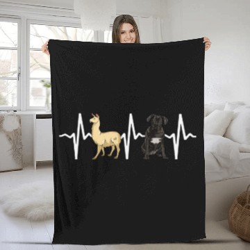 Discover Llama Cane Corso Heartbeat Dog Lover Baseball Tees Fleece Blankets