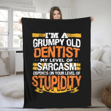 Discover Retired Grumpy Old dentists Gift Fleece Blankets