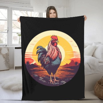 Discover Retro vintages Chicken Sunset Poultry Farmer Funny Chicken Baseball Tees Fleece Blankets