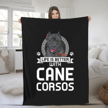 Discover Life is better with Cane Corsos Cane Corso Baseball Tees Fleece Blankets