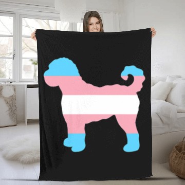 Discover Dog Goldendoodle Trans Pride Flag Goldendoodle Dog Zip Fleece Blankets