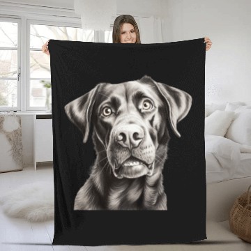 Discover The surprised Labrador Cute Labrador puppy Fleece Blankets