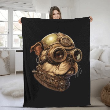 Discover Steampunk Pug 1 Baseball Tees Fleece Blankets