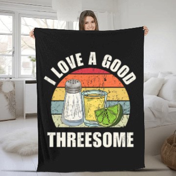 Discover Salt Tequila Lime Love A Good Threesome Humor Bartender Fleece Blankets