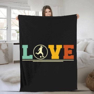 Discover Retro Love Soccer Player Coachs Trainer Training Fleece Blankets