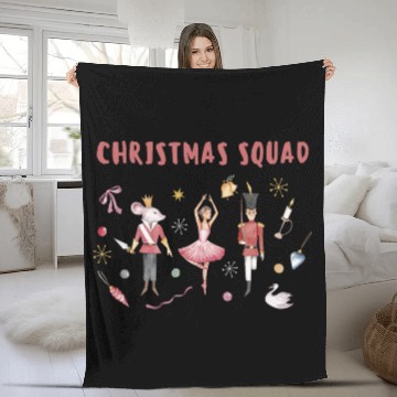 Discover Nutcracker Christmas Squad Ballet Clara Ballerina Graphic Fleece Blankets