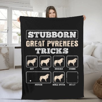 Discover Stubborn Tricks Great Pyrenees 1 Fleece Blankets