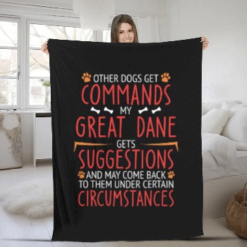 Discover Dog Great Dane Commands Fleece Blankets Baseball Tees