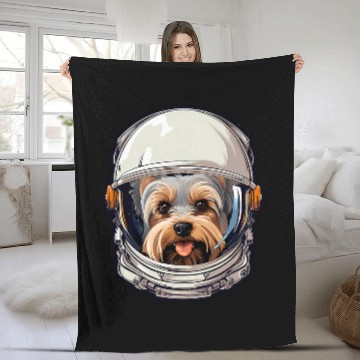 Discover Space Astronaut Yorkshire Terrier Zip Fleece Blankets