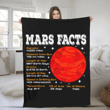 Discover Mars Facts Planet Space Lover Astronomer Fleece Blankets