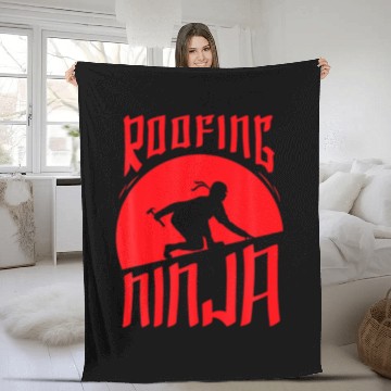 Discover Roofing Ninja Roofer Slater Roof Contractor Carpenter Fleece Blankets