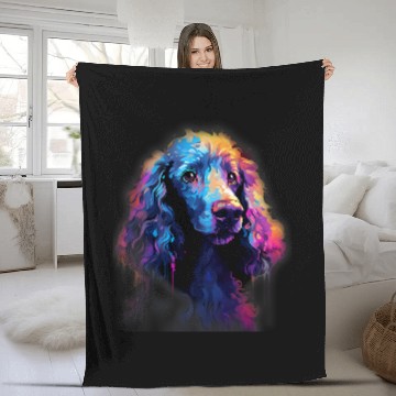 Discover Poodle Dog Abstract Impression Colorful Graphic Art Fleece Blankets