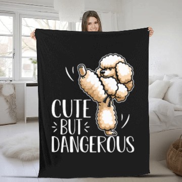 Discover Poodle Cute But Dangerous Baseball Tees Fleece Blankets