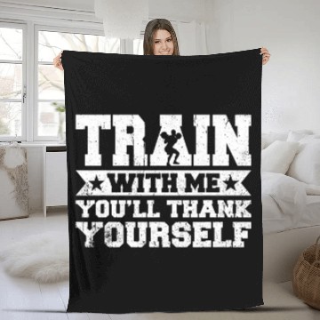 Discover Train With Me Youll Thank Yourself Personal Trainer Gym Fleece Blankets