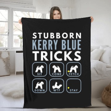 Discover Stubborn Kerry Blue Terrier Tricks Dog Training Fleece Blankets