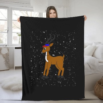 Discover Retro Christmas Reindeer Coach Fleece Blankets