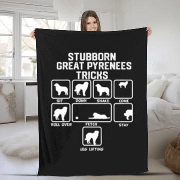 Discover Stubborn Great Pyrenees Tricks Baseball Tees Fleece Blankets