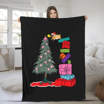 Discover pug christmas Fleece Blankets