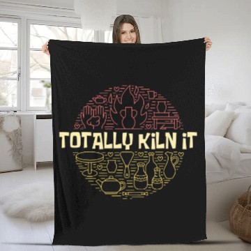 Discover Totally Kiln It Potted Circle Pottery Fleece Blankets