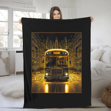 Discover School Bus Driver Art 24 Baseball Tees Fleece Blankets