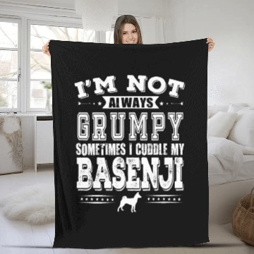 Discover Im Not Always Grumpy Sometimes I Cuddle My Basenji Baseball Tees Fleece Blankets