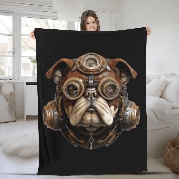 Discover Steampunk Pug Fleece Blankets