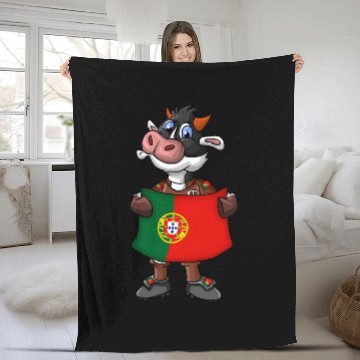 Discover Portuguese Cow Fan Fleece Blankets