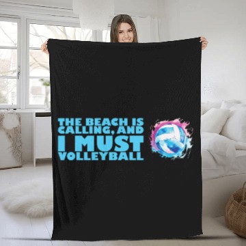 Discover Volleyball Player Coachs Training Game Beach Volleyball 18 Fleece Blankets
