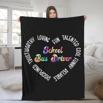 Discover School Bus Driver Zip Fleece Blankets