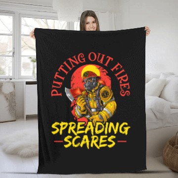Discover Putting Out Fires Spreading Scares Scary Firefighter Fleece Blankets