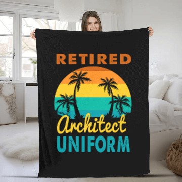 Discover Retired Architect Uniform Tropical Island Retirement Fleece Blankets