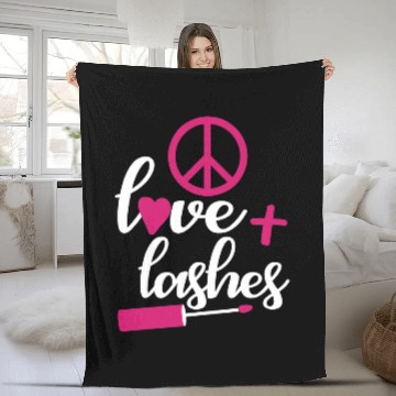 Discover Peace love and lashes Fleece Blankets
