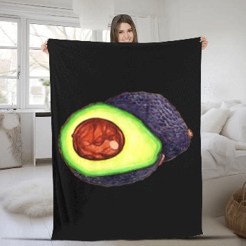 Discover Watercolor Avocado Illustration Guacamole Fleece Blankets