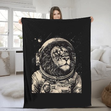 Discover lion floating in space astronaut in astronautsuit 21 Baseball Tees Fleece Blankets