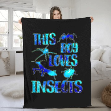 Discover this boy loves insects Insect Lover Entomologist Space Theme Fleece Blankets