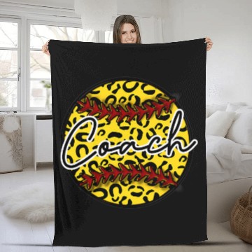 Discover Leopard Cheetah Softball Coachs Womens Trendy Fleece Blankets