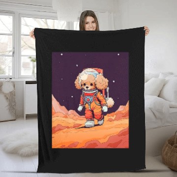 Discover Toy Poodle Mars Funny Dog Astronaut Zip Fleece Blankets
