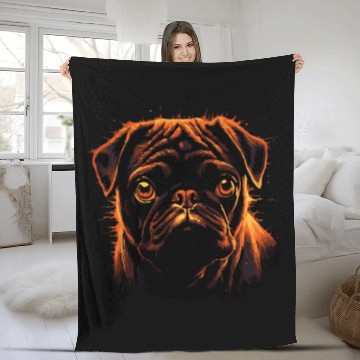 Discover Pug Colorful 9 Fleece Blankets