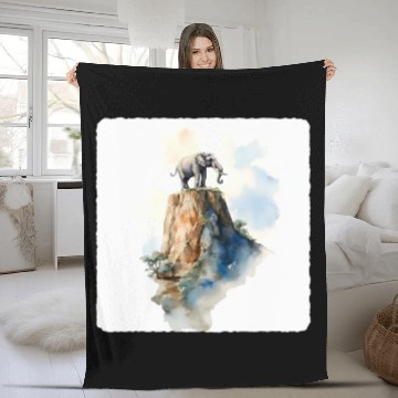 Discover Mountain Climbing Elephant Adventure Peak Strength Fleece Blankets