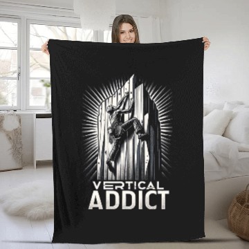 Discover Vertical Addict Rock Climbing Funny Graphic Tees Fleece Blankets