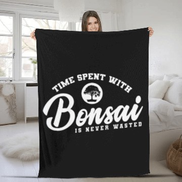 Discover Time Spent with Bonsai is Never Wasted Fleece Blankets