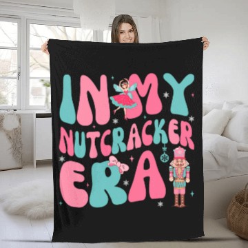Discover Pink Christmas In My Nutcracker Era Pink Nutcracker Ballet Fleece Blankets