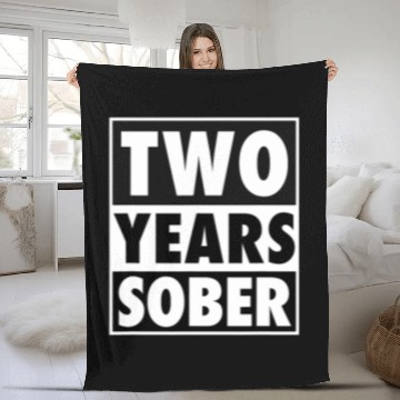 Discover Two Years Sober Recovering 2 Years Sobriety Anniversary Fleece Blankets