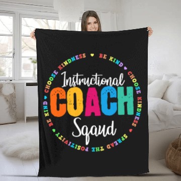 Discover Instructional Coachs Squad Teacher Back To School Matching Zip Fleece Blankets