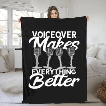 Discover Voice Actor Makes Everything Better Voice Acting Microphone Baseball Tees Fleece Blankets