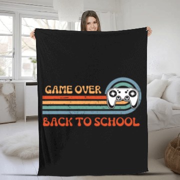 Discover Back to School Funny Game Over Teacher Student Video Game Baseball Tees Fleece Blankets