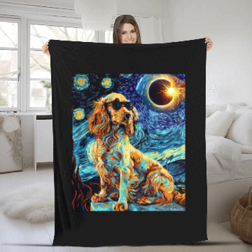 Discover Total Solar Eclipse Welsh Springer Spaniel Dog Baseball Tees Fleece Blankets