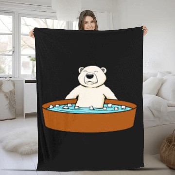 Discover Ice Bathing Wildlife Polar Bear Hobby Fleece Blankets